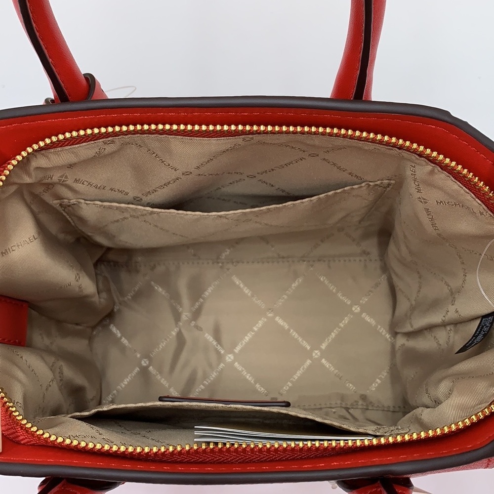 Michael Kors Avril Small Leather Top-Zip Satchel Flame color - Picture 9 of 16